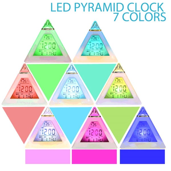 Led Electric Digital Snooze Alarm Clock Kids Bedroom 7 Colors Night Lig Carousel 2