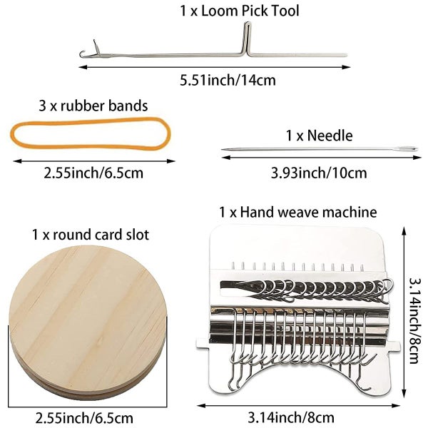 Weaving Loom Kit Mini Darning Loom Convenient 14 Hooks Small Weaving Lo Carousel 2