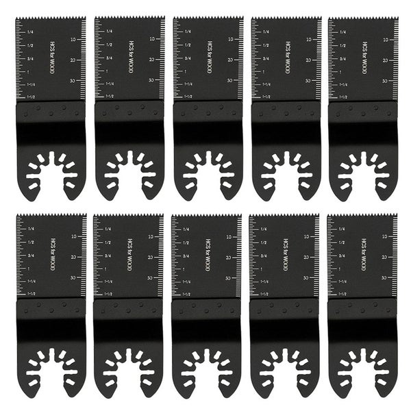 10Pcs Black Oscillating Multi Tool Saw Blade Set for Cutting Wood Soft Carousel 1