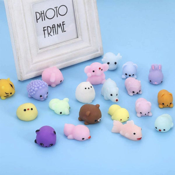 24Pcs Mochi Squishy Toys Squishy Stress Relief Toys Mochi Animal Toys w Carousel 10