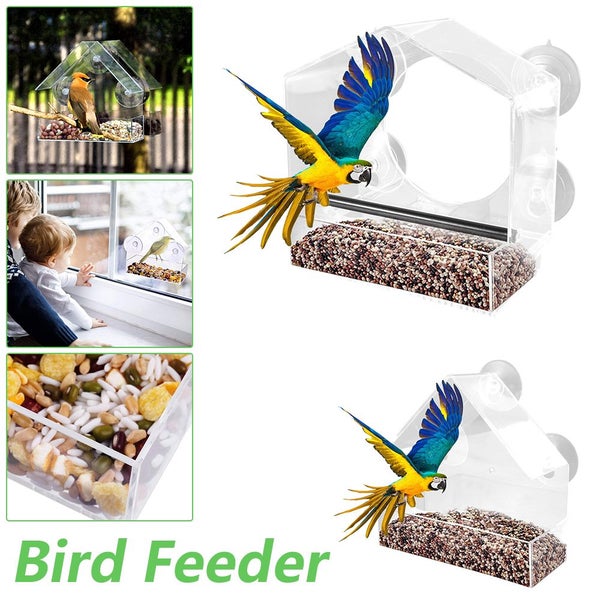 Bird Feeder Wild Bird Seed Feeder Removable Window Suction Cups Hanging Carousel 9