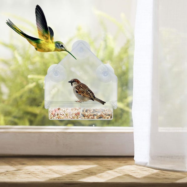 Window Bird Feeders, Bird Feeders for Outside with 3 Strong Suction Cup Carousel 2