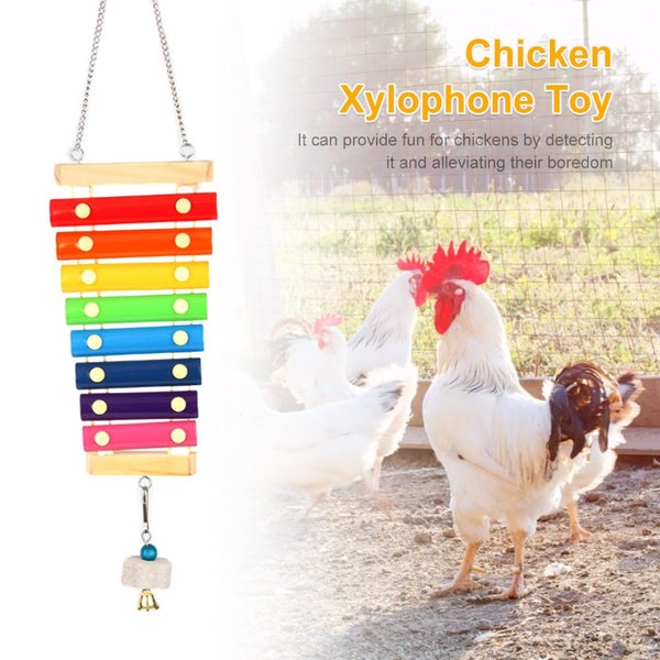 Wooden Chicken Xylophone Toy Suspensible Hen Musical Toy Coop Pecking T Carousel 1