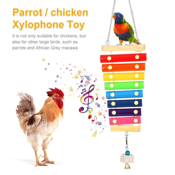 Wooden Chicken Xylophone Toy Suspensible Hen Musical Toy Coop Pecking T Carousel 2