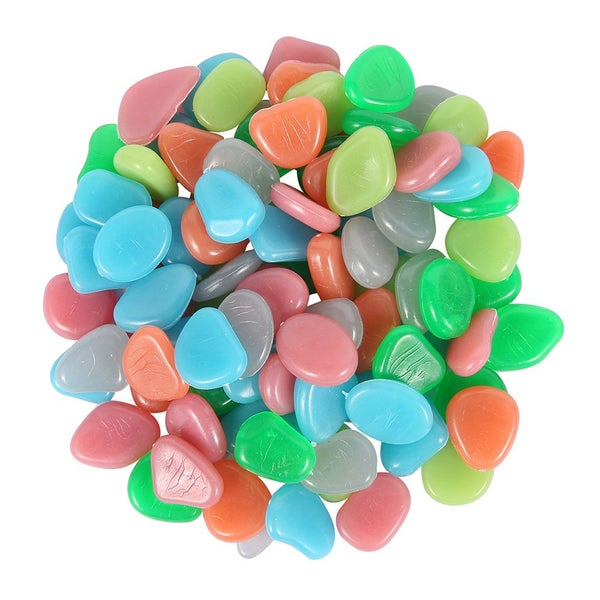 100PCS Aquarium Trnament Stones Glow Pebbles are Used for Garden Orname Carousel 1