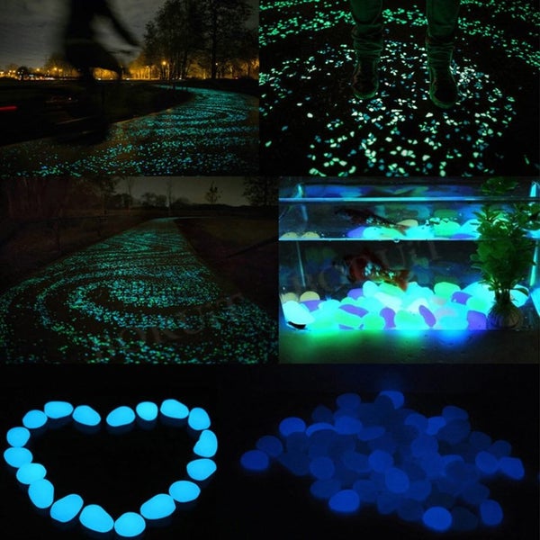 100PCS Aquarium Trnament Stones Glow Pebbles are Used for Garden Orname Carousel 3