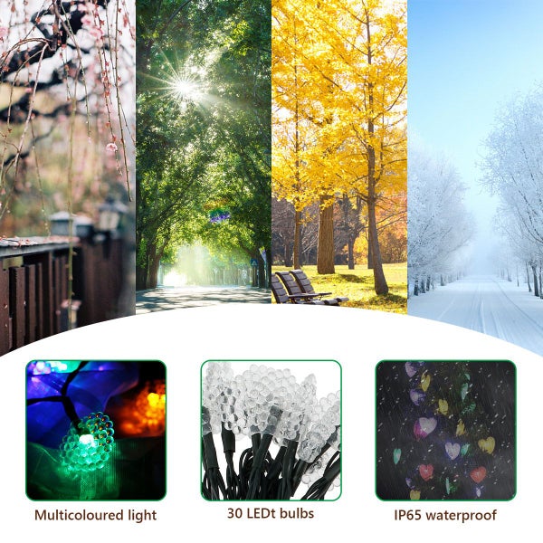 Outdoor Christmas Tree Decor Light with 8 Lighting Modes Solar String Carousel 2