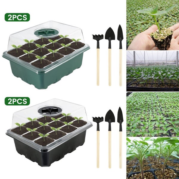 2PCS 12cell Garden Plant Grow Box Seedling Tray Nursery Pots Seedling S Carousel 8