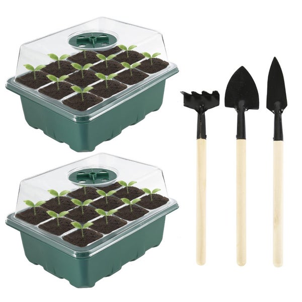 2PCS 12cell Garden Plant Grow Box Seedling Tray Nursery Pots Seedling S Carousel 1