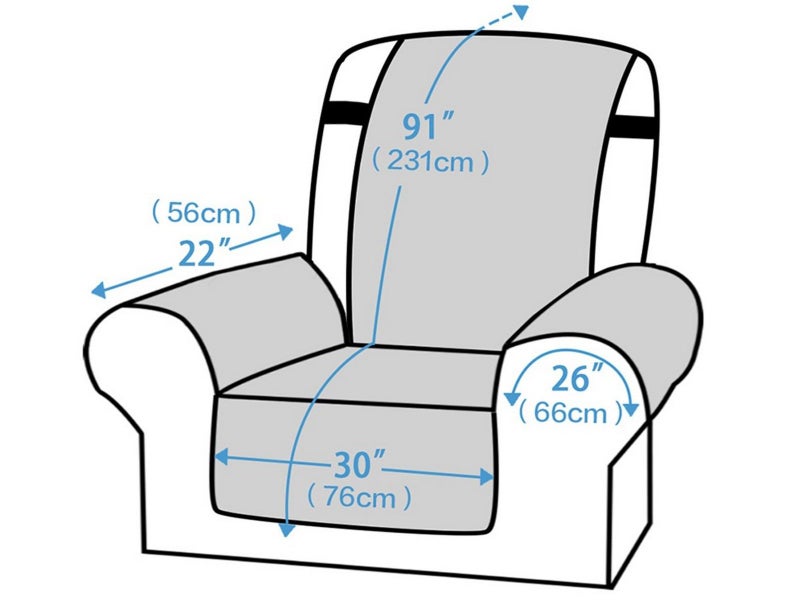 Water Resistant Reversible Recliner Chair Cover Sofa Couch Slipcover Khaki L Carousel 4