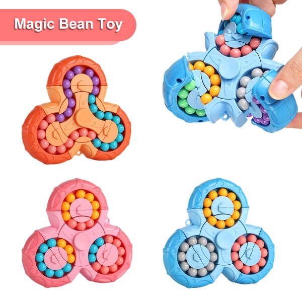 Rotating Bean Cube Stress and Anxiety Relief Magic Cube Fidget Toy Hand Carousel 2
