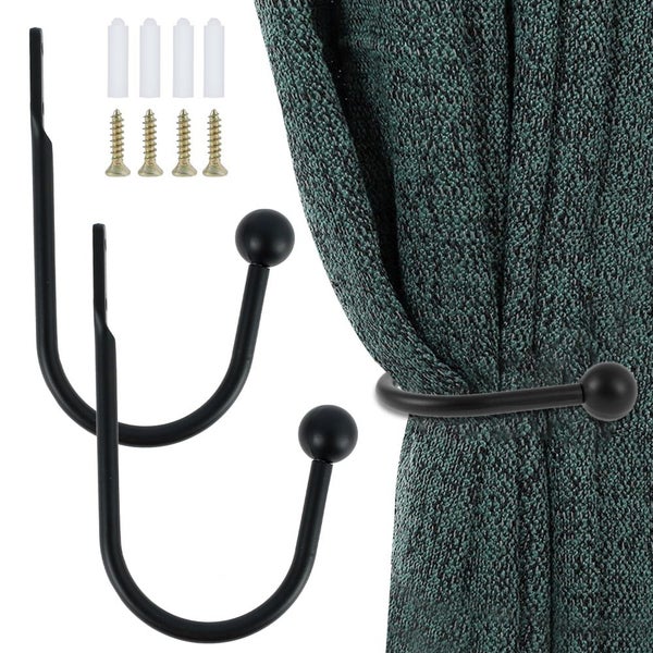 Curtain Tie Backs Hooks Curtain Buckle Heavy Curtain Hook U-shaped Curt Carousel 1