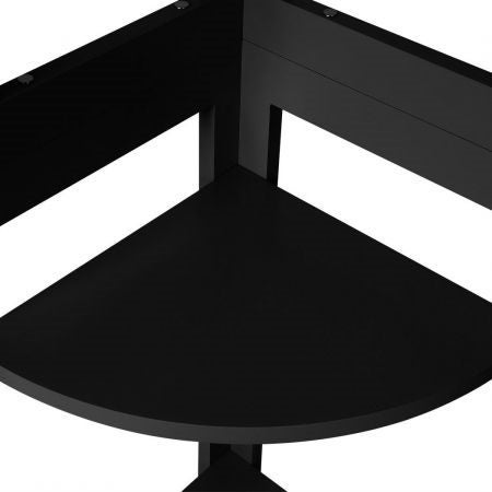 Levede 5 Tier Corner Shelf Wooden Storage Home Display Rack Plant Stand Black Carousel 4