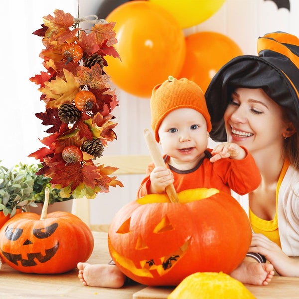 Artificial Maple Leaf Wall Hanging Fall Harvest Decoration Hanging Vine Carousel 2