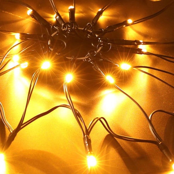 Halloween Spider Web Lights Black Plush Spider 3.25 Inches 70 Led Water Carousel 2