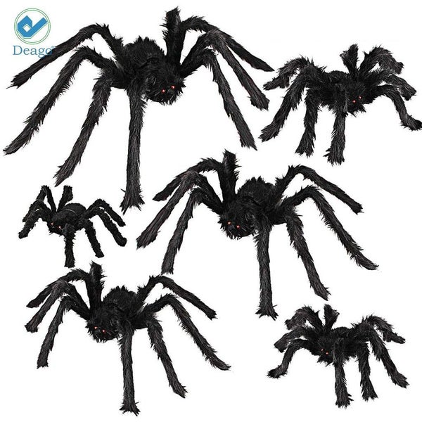 Deago Halloween Giant Spider 4.1ft, Outdoor Halloween Decorations Large Fake Hai Carousel 1