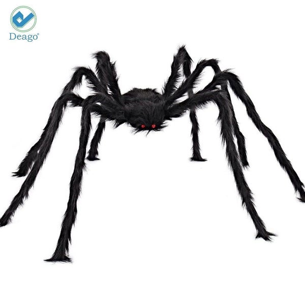 Deago Halloween Giant Spider 4.1ft, Outdoor Halloween Decorations Large Fake Hai Carousel 2