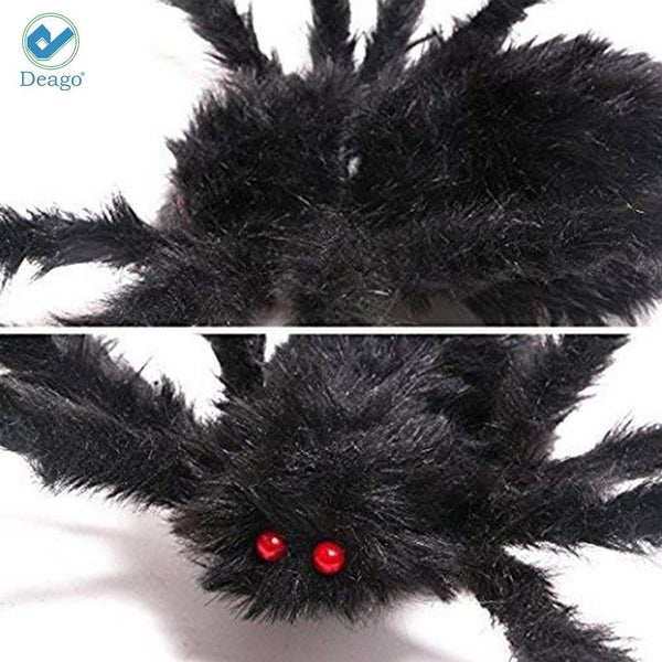 Deago Halloween Giant Spider 4.1ft, Outdoor Halloween Decorations Large Fake Hai Carousel 8