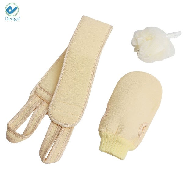Deago 3 Pcs Exfoliating Back Scrubber for Shower, Korean Exfoliating Gloves Mitt Carousel 1