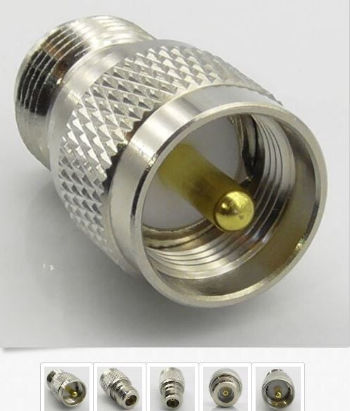 UHF Male PL259 Plug to N Female Socket Straight RF Coaxial Adapter Connector Carousel 1