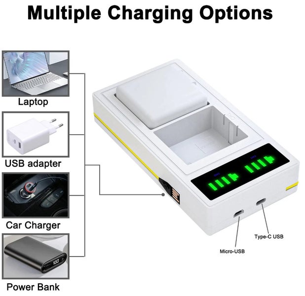 Digital Dual Battery Charger Station for Arlo Pro 3/4/5, Ultra 1/2 Carousel 3