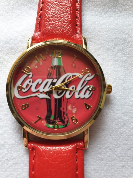 Coca-Cola Logo Watch Golden Rim Carousel 1