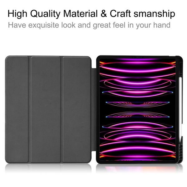 iPad Pro 12.9" Case (6th Gen 2022) - Slim Smart Cover with Pencil Holder & Stand Carousel 10