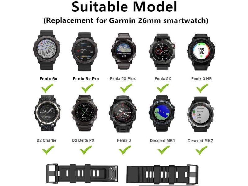 2Pcs 26mm Watch Strap Fastener Ring Band Keeper for Garmin Fenix 7X/6X/5X63003667052419113