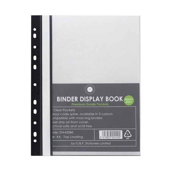 OSC Binder Display Book A4 20 Pocket Black Carousel 1
