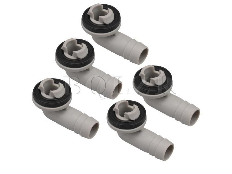 BQLZR 5 Pieces 1.4cm ID AC Drain Hose Adapter Elbow Fitting W/ Rubber Ring Carousel 1