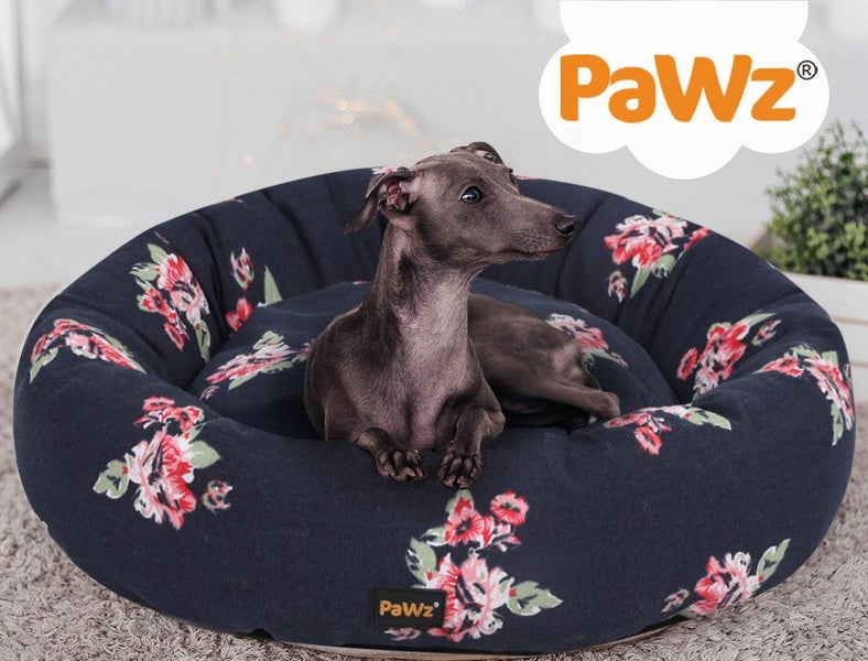 Pawz Dog Calming Bed Washable Portable Round Kennel Navy S M L XL 2XL 3XL Carousel 10