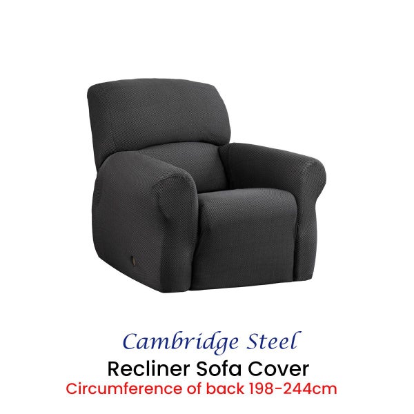 Elan Cambridge Extra-stretch Couch Cover Steel Carousel 2