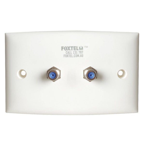 Foxtel Approved Wall Plate with 2 x F61 Sockets Carousel 1