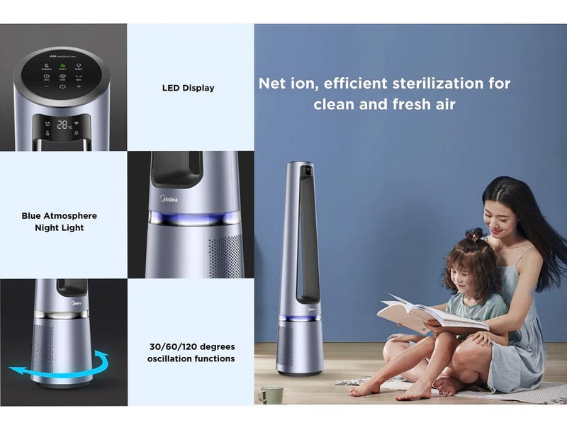 2-in-1 Bladeless Tower Fan & Air Purifier 33W MIDEA Carousel 3