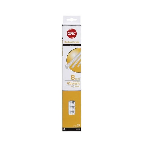 Gbc binding comb 8mm white pk25 Carousel 1