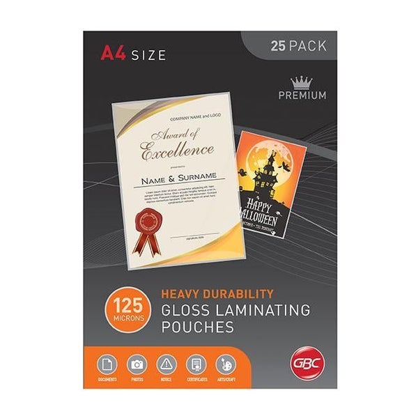 Gbc laminating pouch a4 125 micron pk25 Carousel 1