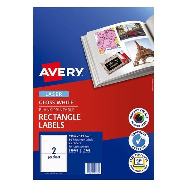 Avery L7768-25 200x144mm Col Las 25sht Carousel 2