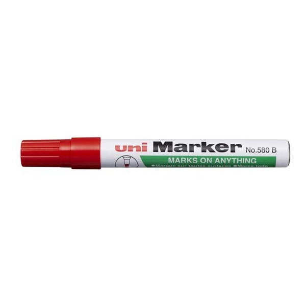 Uni Permanent Chisel Tip Marker Red 580 Carousel 1