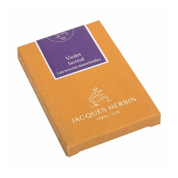 Jacques Herbin Essential Ink Cartridge Violet Boreal Pack of 7 Carousel 1