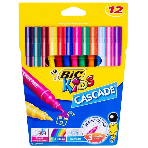 BIC Kids Cascade Colouring Felt Pens Pack 12 Carousel 1