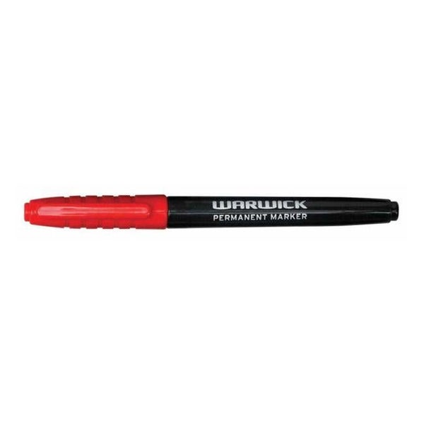 Warwick Marker Red Fine Tip Permanent Box Of 12 Carousel 1