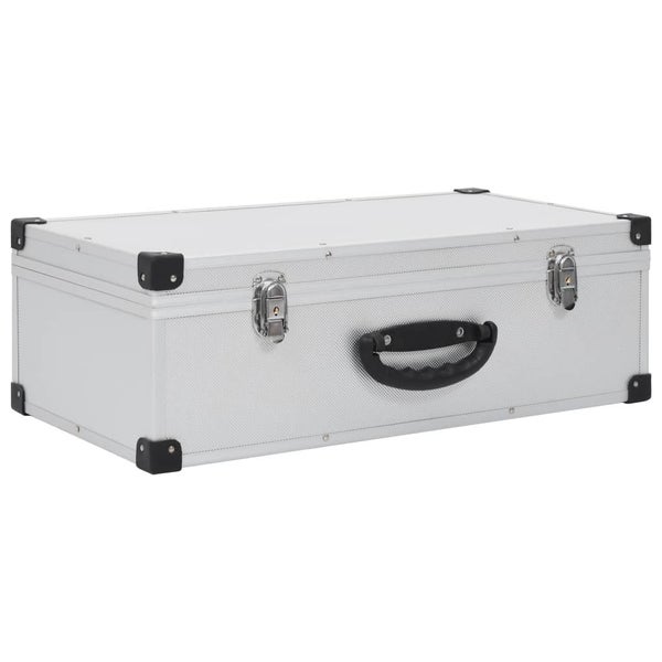 vidaXL CD Case for 80 CDs Aluminium ABS Silver Carousel 2