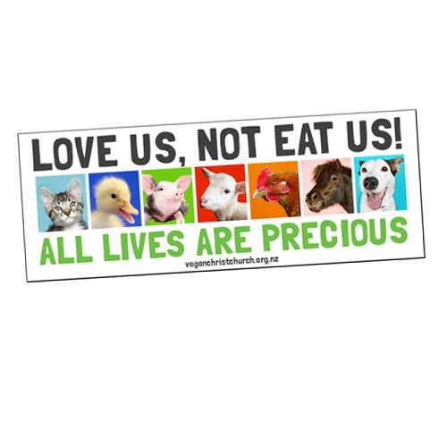 Vegan 'Love Us Not Eat Us' stickers x3 Carousel 1
