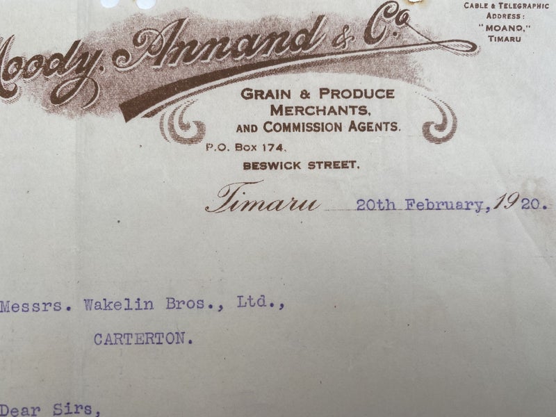 ANTIQUE LETTERHEAD: Moody Annand & Co. Ltd - Grain & Produce Merchants 1920 Carousel 1