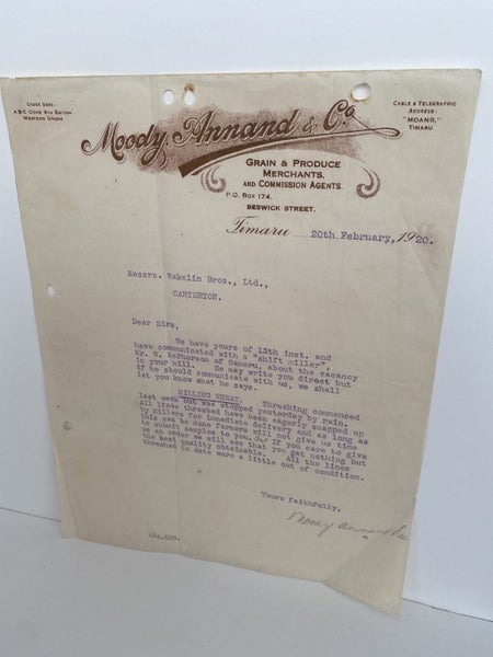 ANTIQUE LETTERHEAD: Moody Annand & Co. Ltd - Grain & Produce Merchants 1920 Carousel 2