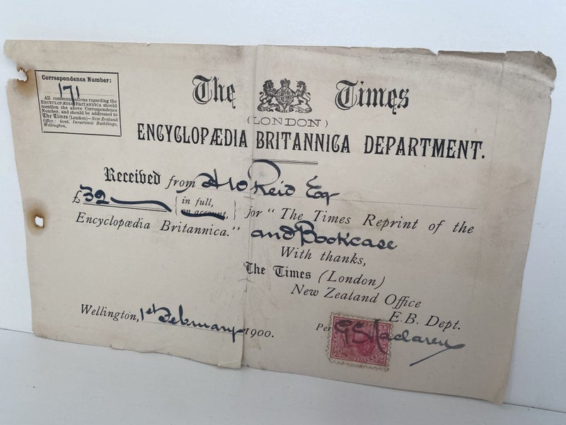 ANTIQUE INVOICE / RECEIPT: Encyclopaedia Britannica 1900 (122yo) Carousel 2