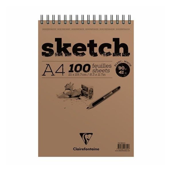 Clairefontaine Sketch Spiral Pad A4 White Carousel 1