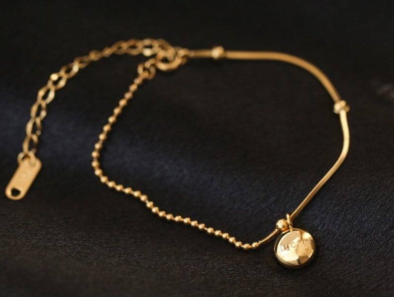 Bracelet Round Pendant Stainless Steel 18K Gold Plated Bracelet Carousel 2