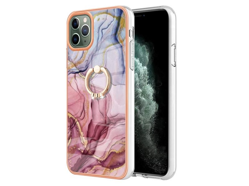 Finger Ring Kickstand Case Cover for iPhone 11 Pro Max Marble Carousel 6