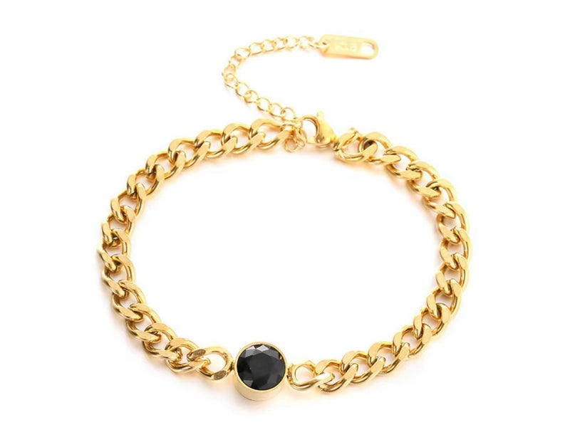 Bracelet Black Round Stainless Steel Bracelet Carousel 1